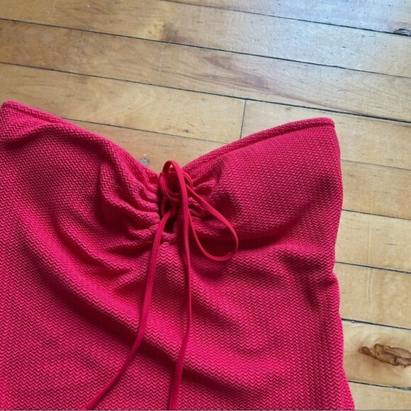 Seafolly Sz 12 Sea Dive Red Halter Textured One Piece Swimsuit - Picture 4 of 8